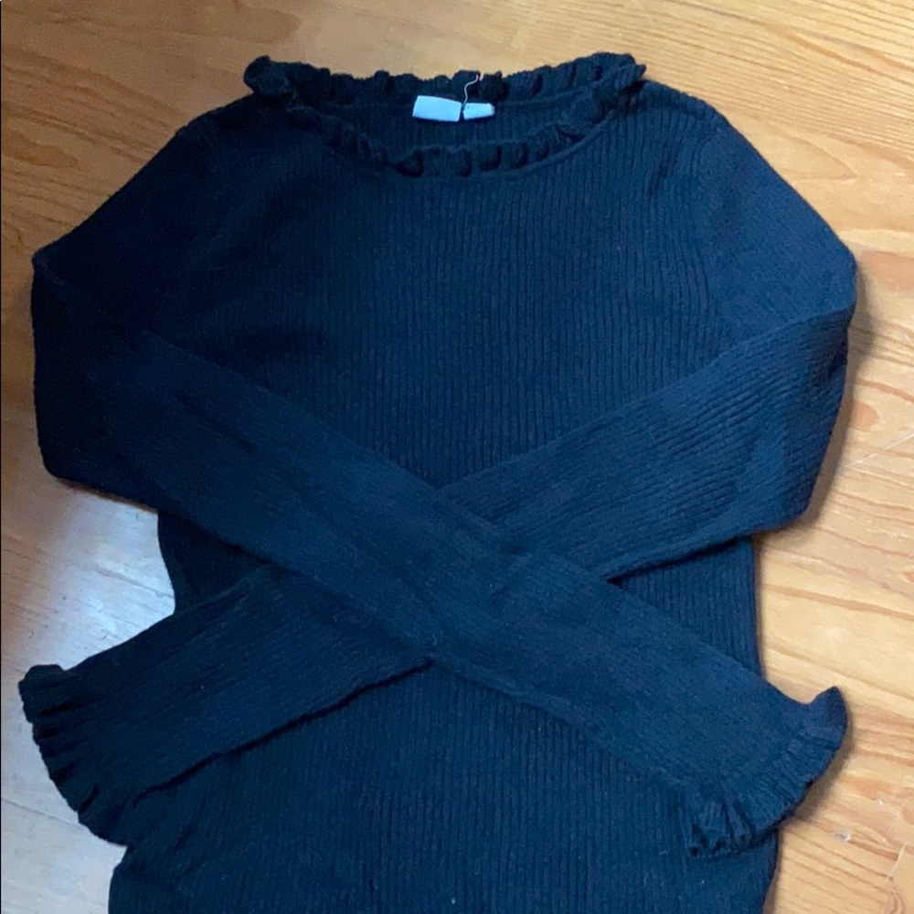Gap Ruffle Sweater in Black